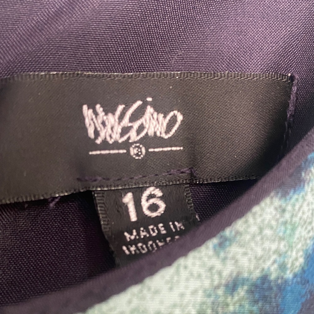 Massimo Blue and Green Patterned Midi Dress - Picture 2 of 3